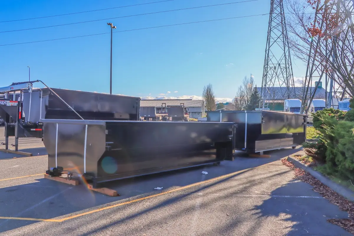 Roll-off dumpster ready for waste disposal at job site for Estate Cleanout Dumpster Rental in Alafaya